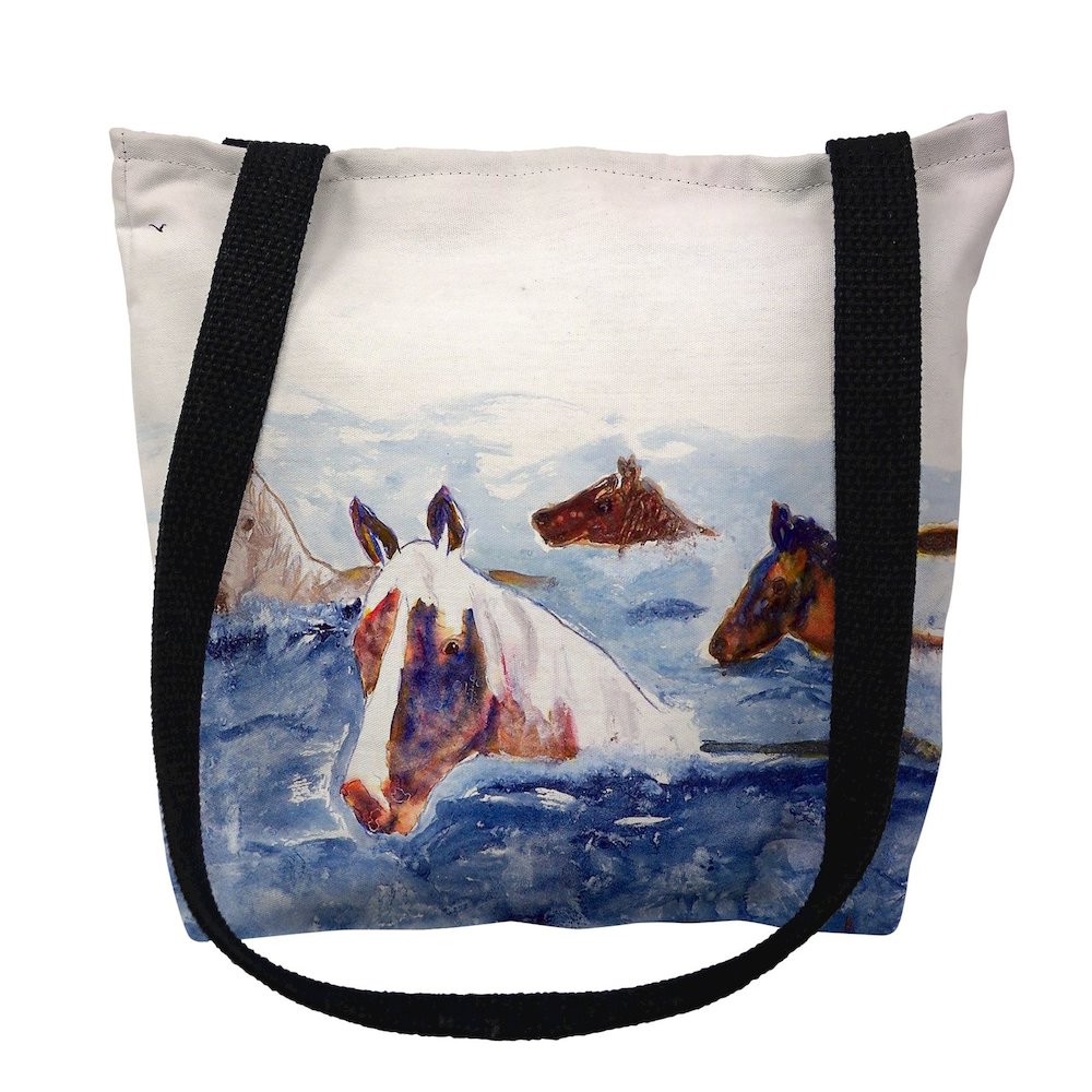 Chincoteague Ponies Large Tote Bag 18x18. Picture 1