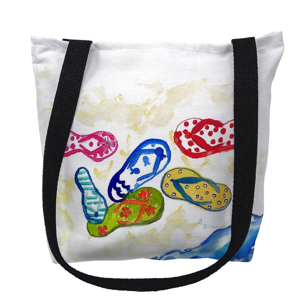 Six Flip Flops Medium Tote Bag 16x16. Picture 1