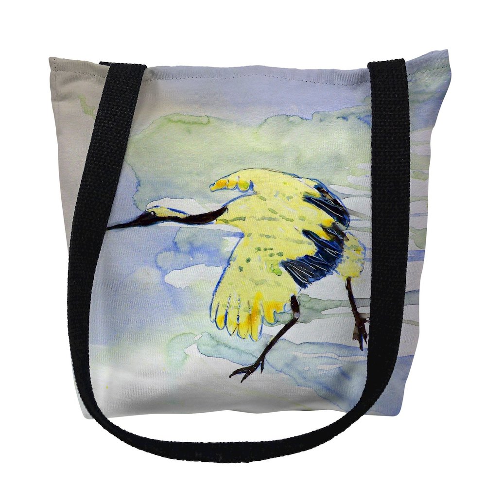 Yellow Crane Large Tote Bag 18x18. Picture 1