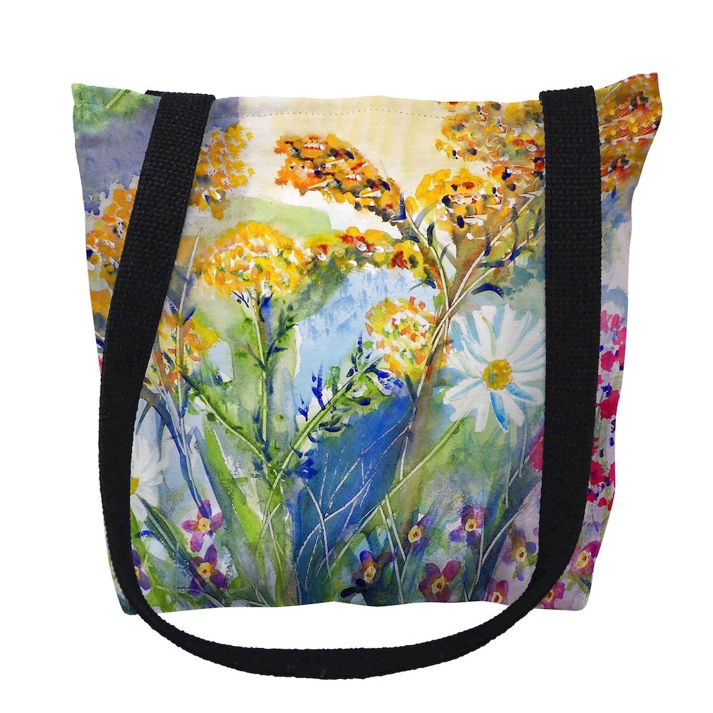 Wild Flowers Medium Tote Bag 16x16. Picture 1