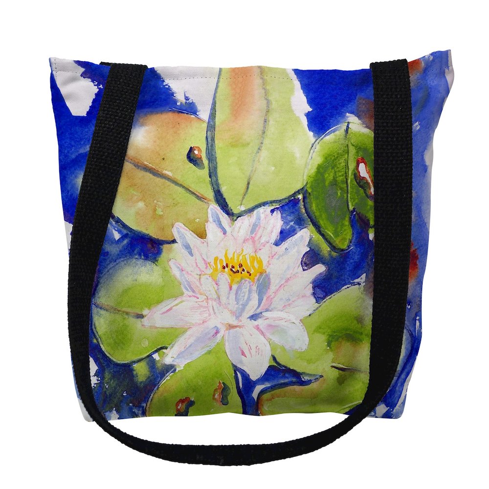 Lily Pad Flower Large Tote Bag 18x18. Picture 1