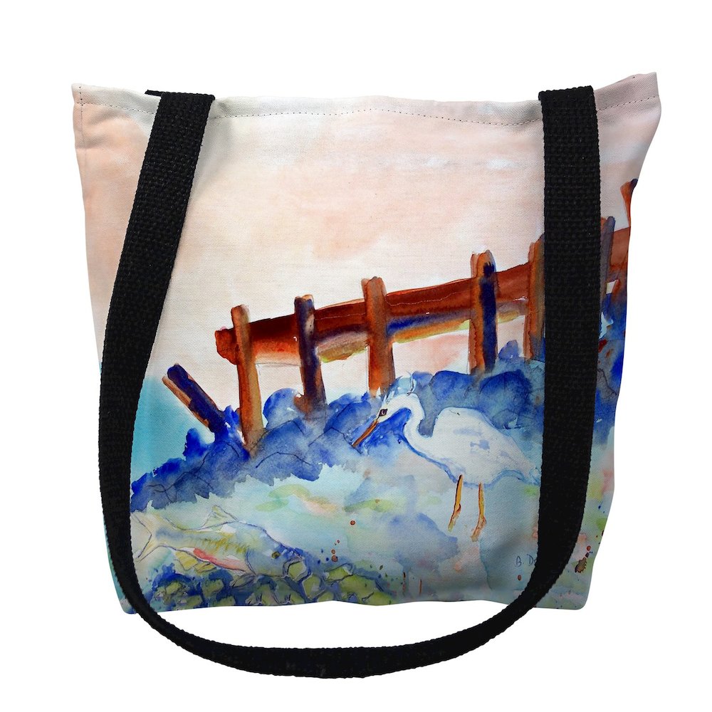 Great White Heron Large Tote Bag 18x18. Picture 1