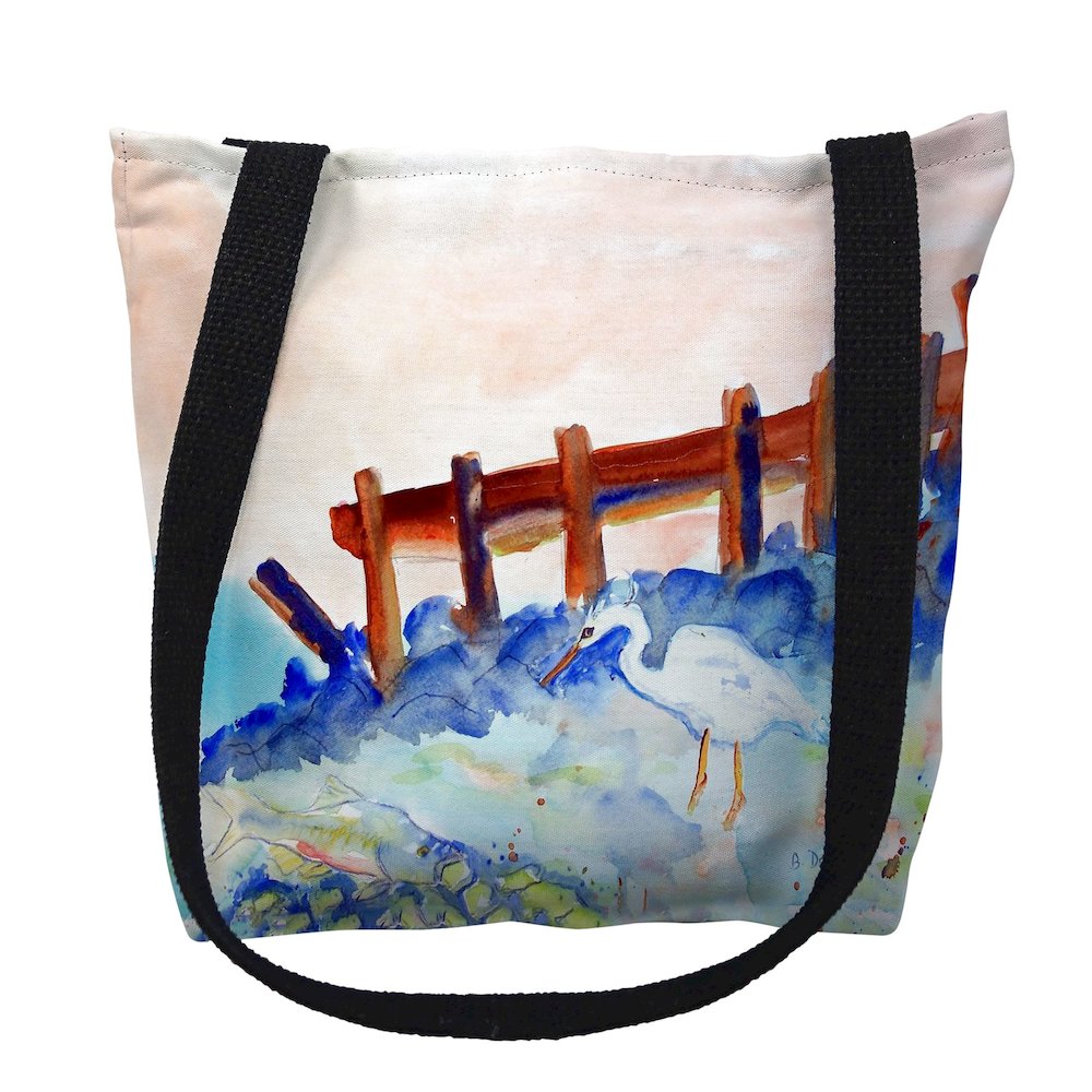 Great White Heron Medium Tote Bag 16x16. Picture 1