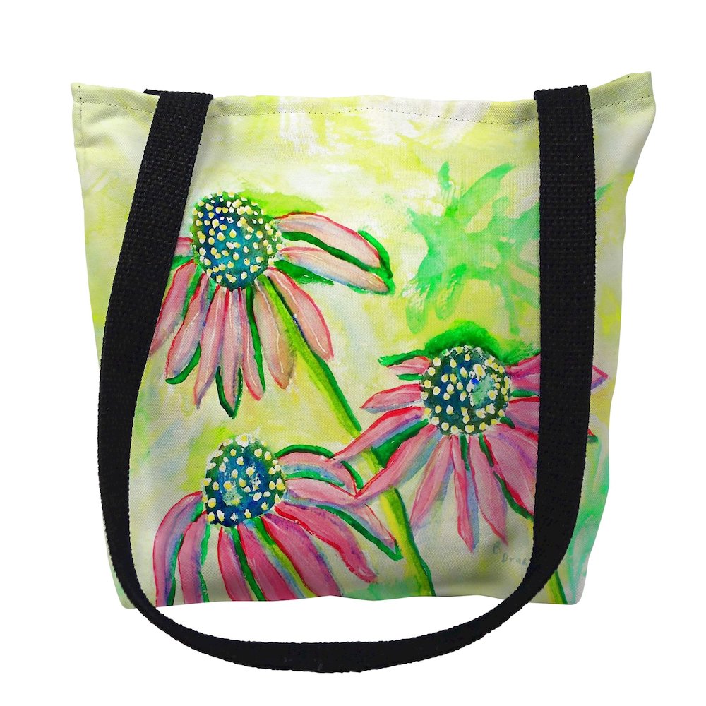 Cone Flowers Medium Tote Bag 16x16. Picture 1