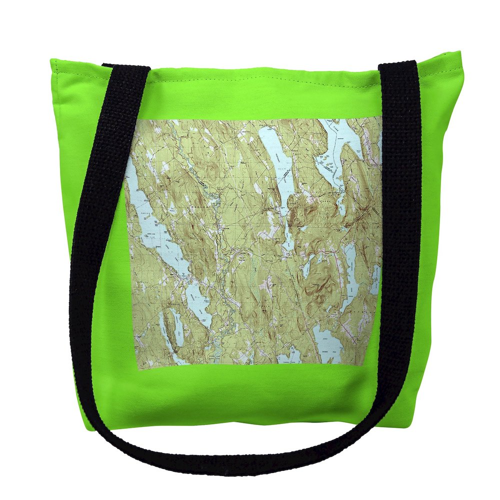 Casco and Sebago Lake, ME Nautical Map Medium Tote Bag 16x16. Picture 1