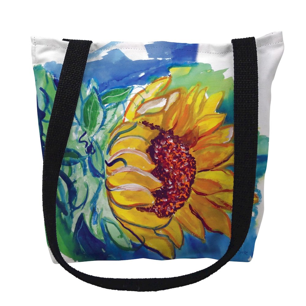 Windy SunFlower Medium Tote Bag 16x16. Picture 1