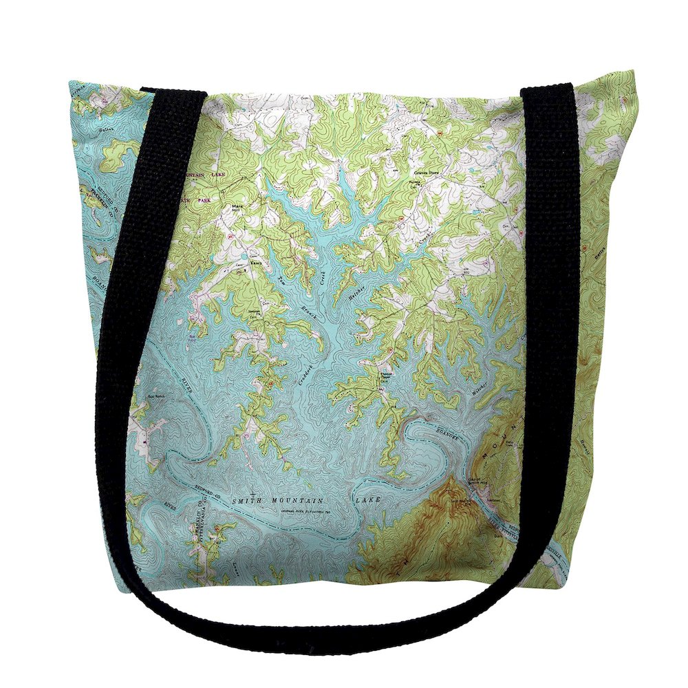 Smith Mountain Lake, VA III Nautical Map Medium Tote Bag 16x16. Picture 1