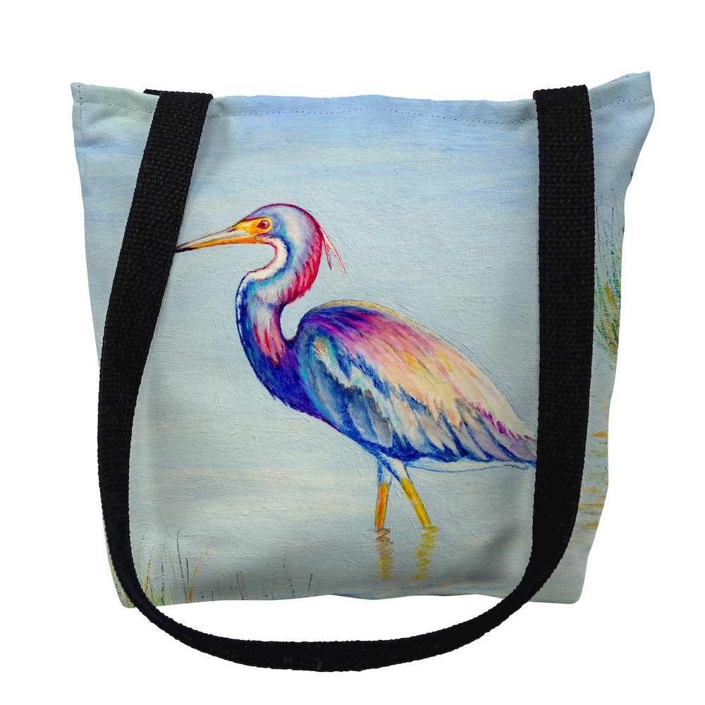 Tri-Colored Heron Large Tote Bag 18x18. Picture 1