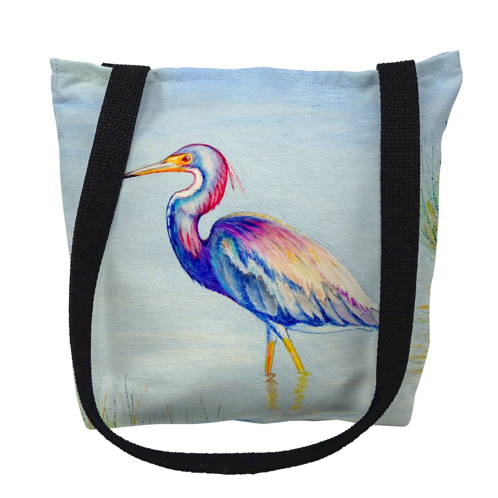 Tri-Colored Heron Medium Tote Bag 16x16. Picture 1