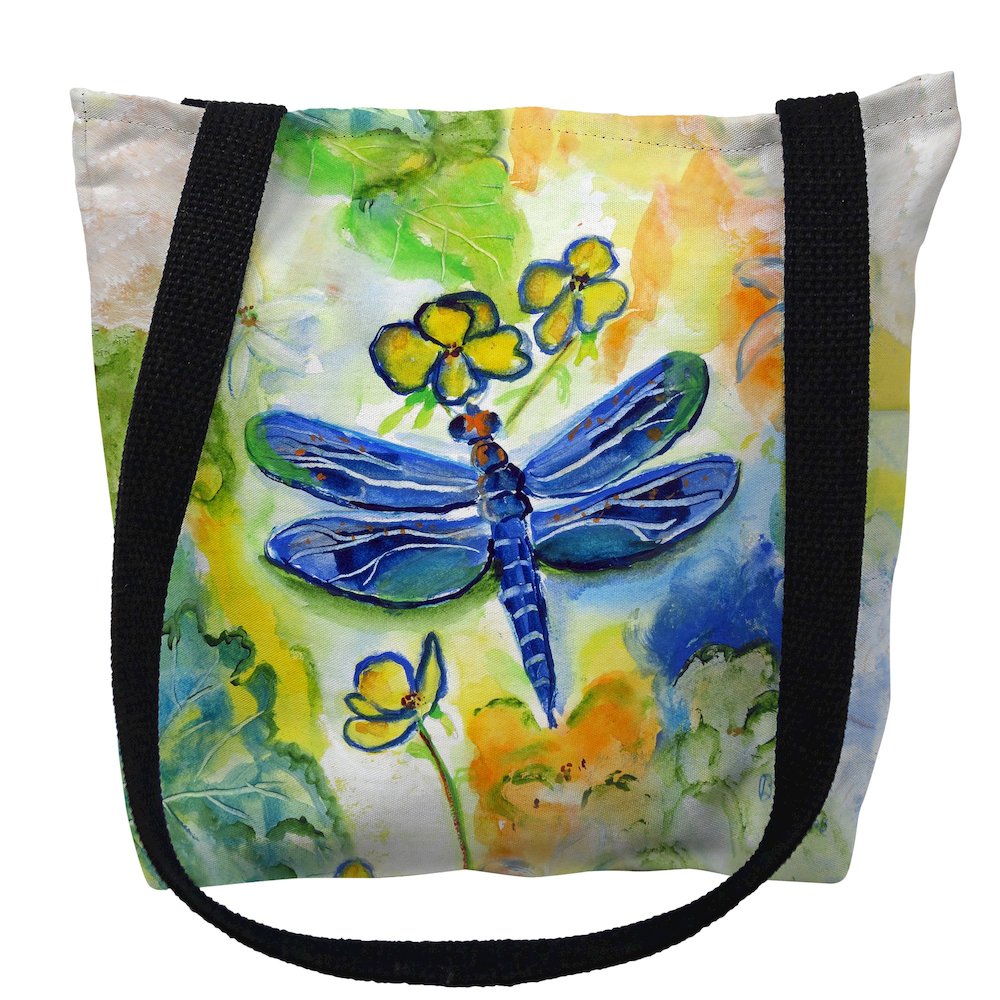 Dragonfly's Garden Medium Tote Bag 16x16. Picture 1