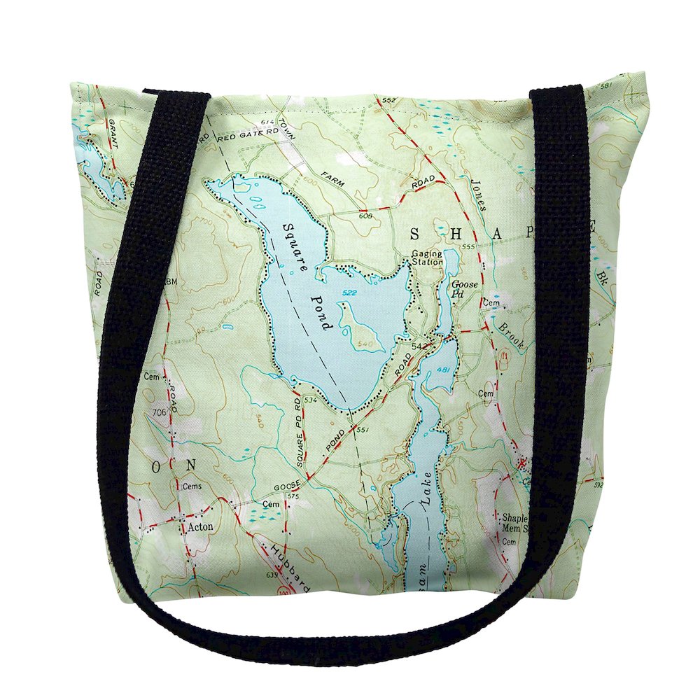 Square Pond, ME Nautical Map Medium Tote Bag 16x16. Picture 1