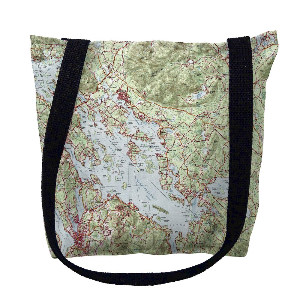 Lake Winnipesaukee, NH Nautical Map Medium Tote Bag 16x16. Picture 1