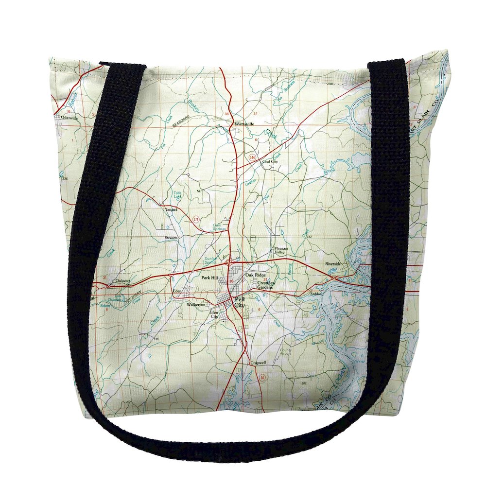 Logan Martin Lake, AL Nautical Map Medium Tote Bag 16x16. Picture 1