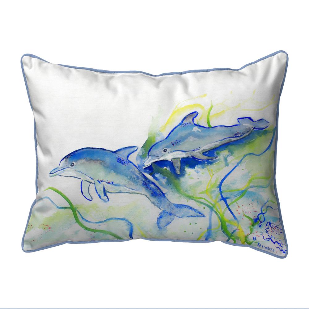 Betsy's Dolphins Extra Large Zippered Pillow 20x24. Picture 1