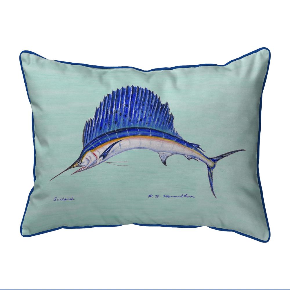 Sailfish - Teal Extra Large Zippered Pillow 20x24. Picture 1