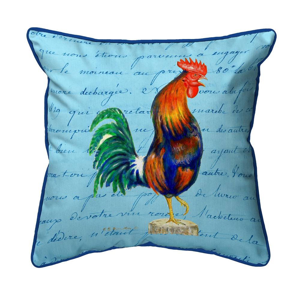 Blue Rooster Script - Extra Large Zippered Pillow 22x22. Picture 1