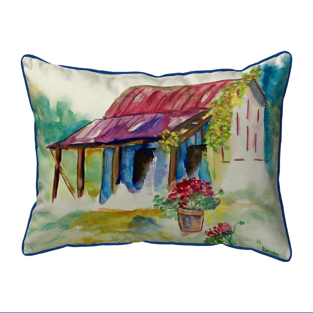 Barn & Geranium Extra Large Zippered Pillow 20x24. Picture 1