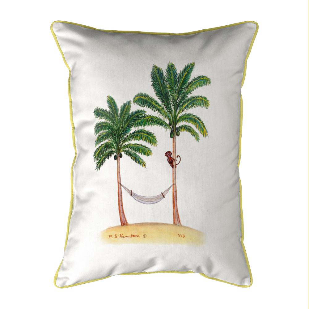 Palm Trees & Monkey Extra Large Zippered Pillow 20x24. Picture 1