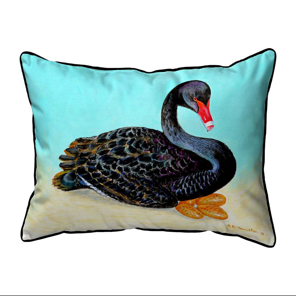 Black Swan Extra Large Zippered Pillow 20x24. Picture 1