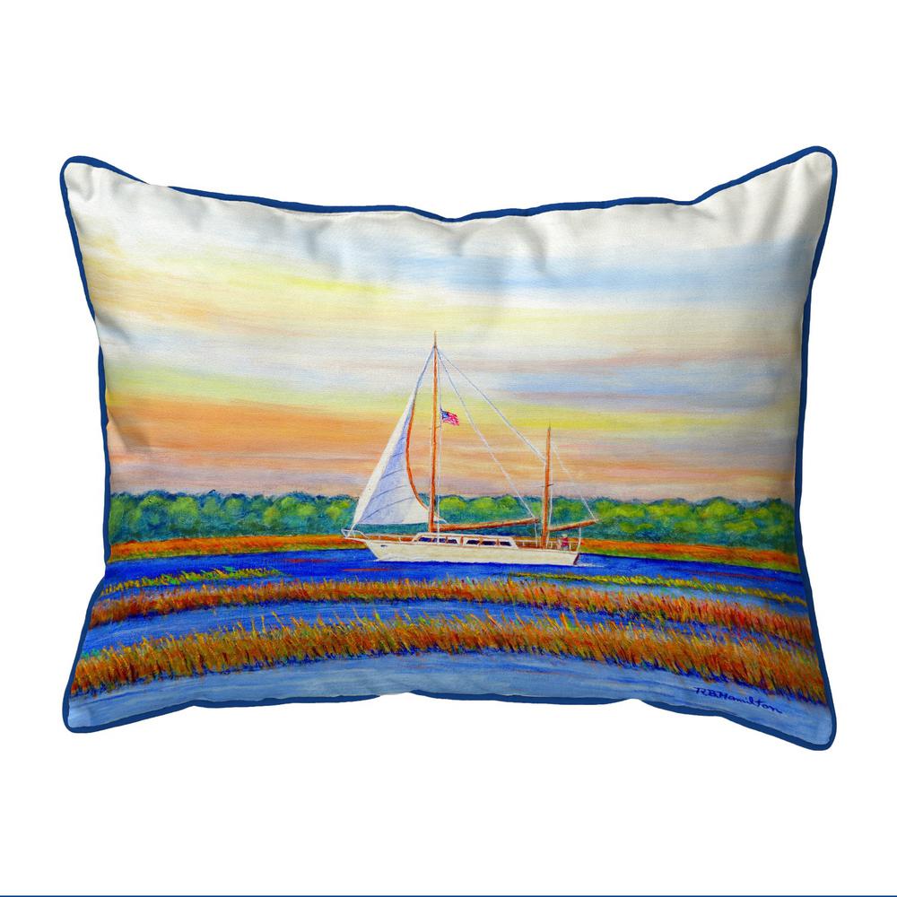 Marsh Sailing Extra Large Corded Indoor/Outdoor Pillow 20x24. Picture 1