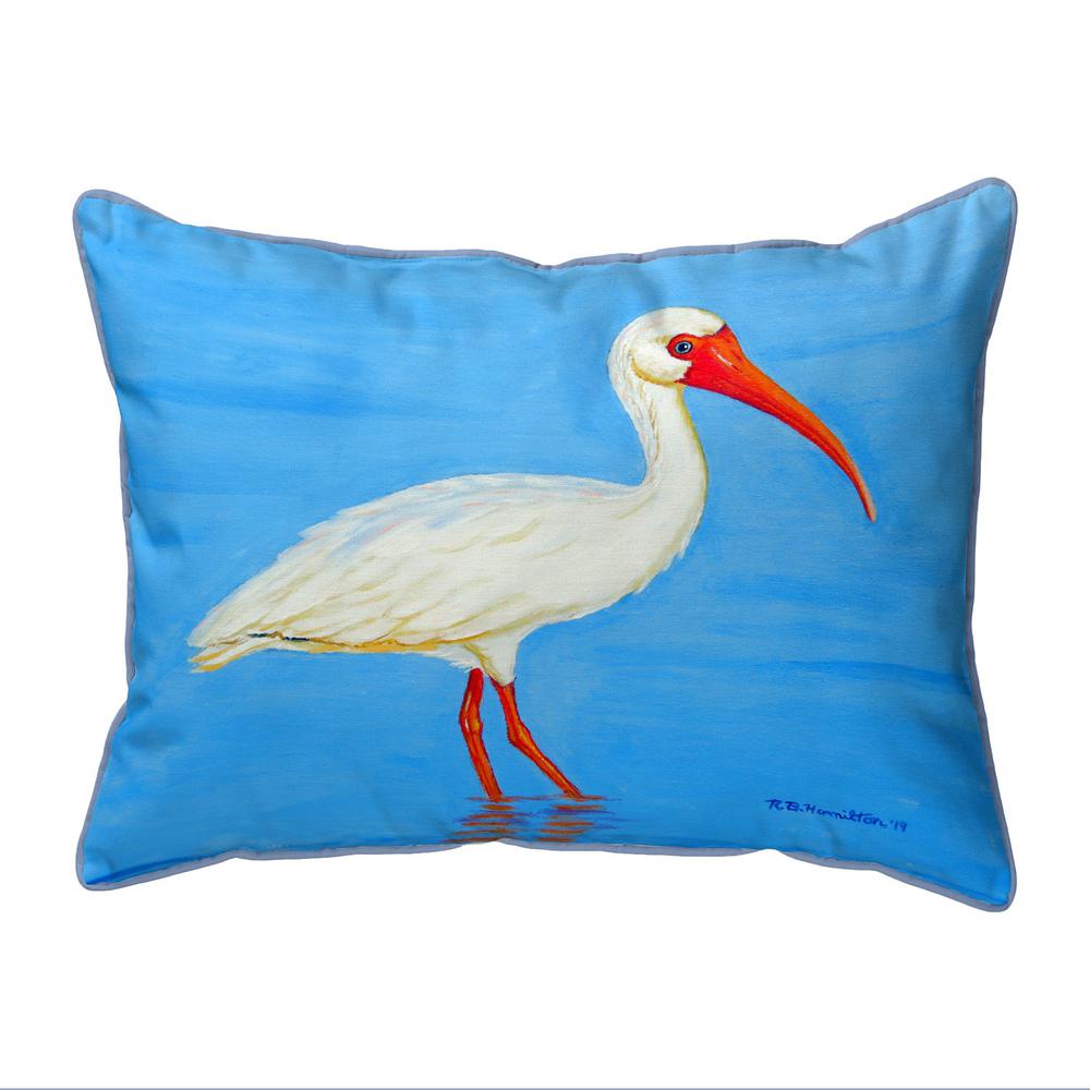 Posing White Ibis Extra Large Corded Indoor/Outdoor Pillow 20x24. Picture 1