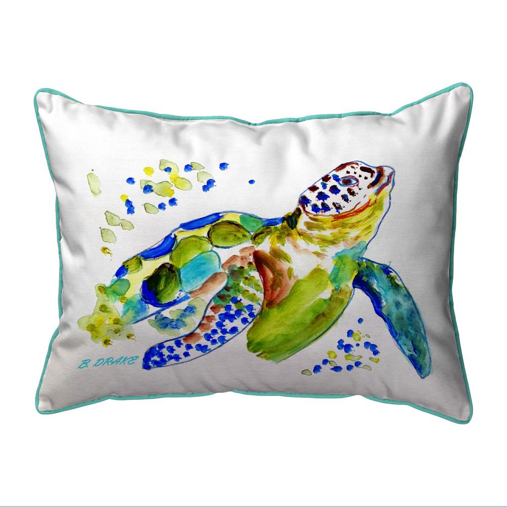 Baby Sea Turtle 20x24 Extra Large Zippered Indoor/Outdoor Pillow. Picture 1