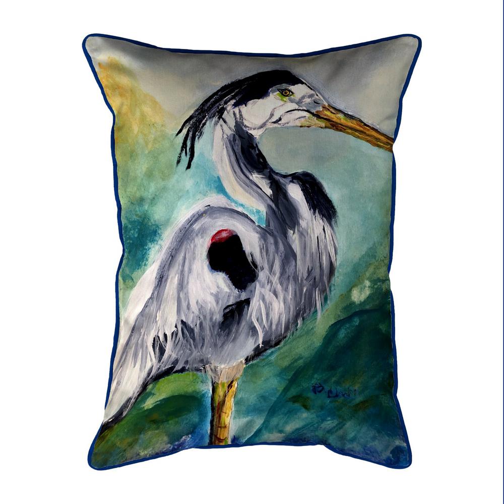 Betsy's Blue Heron 20x24 Extra Large Zippered Indoor/Outdoor Pillow. Picture 1