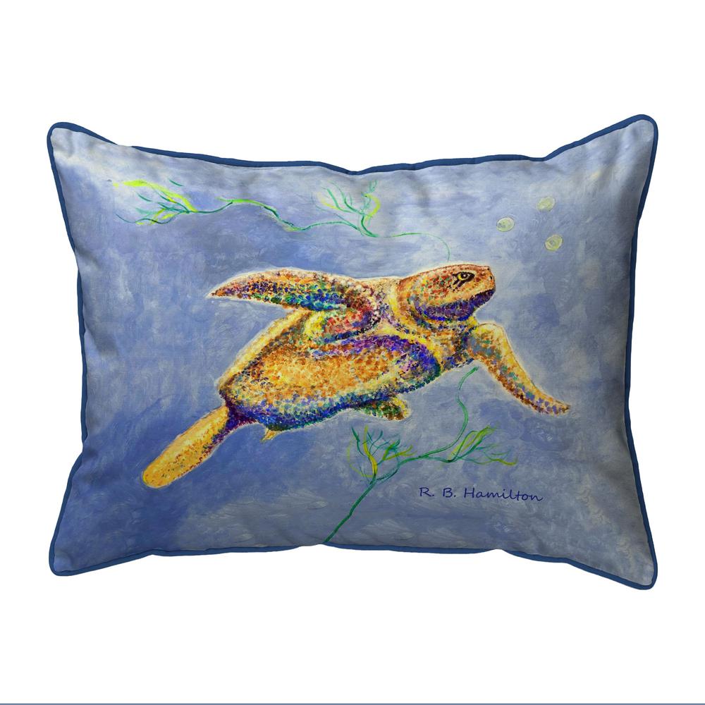 Pointillist Sea Turtle Extra Large Zippered Pillow 20x24. Picture 1