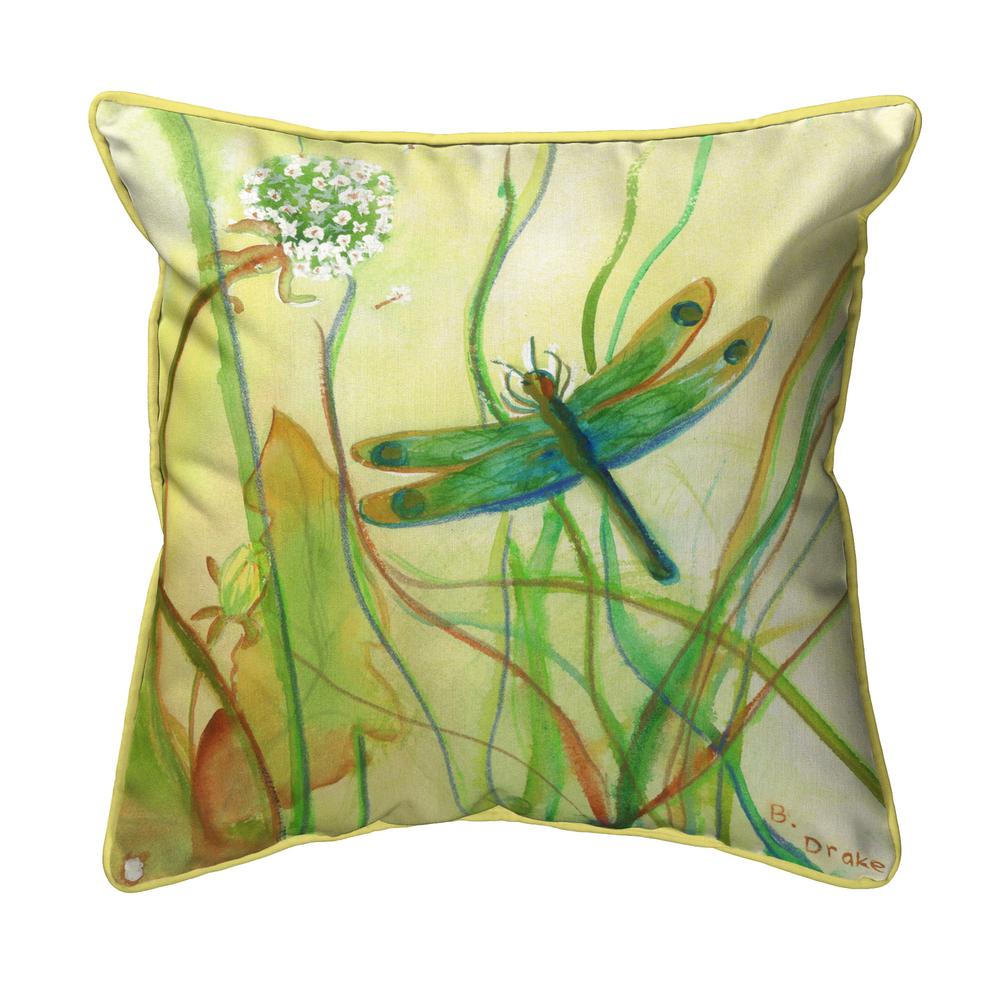 Betsy's DragonFly Extra Large Zippered Pillow 22x22. Picture 1