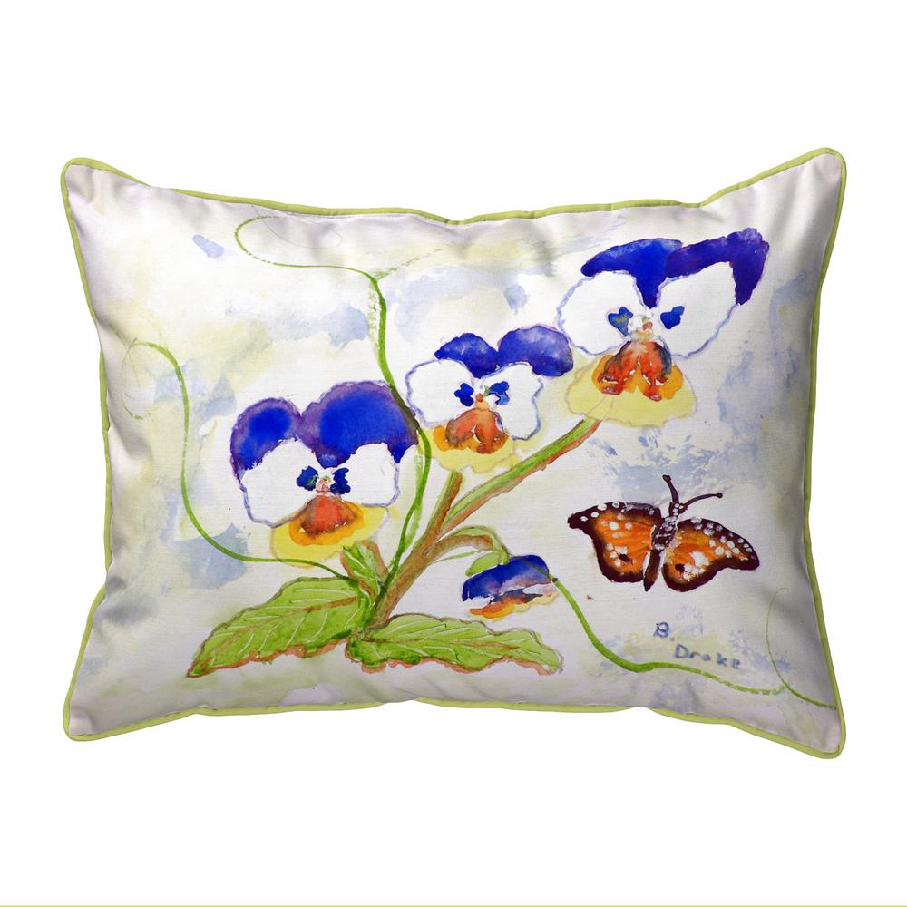 Pansies Extra Large Zippered Pillow 20x24. Picture 1