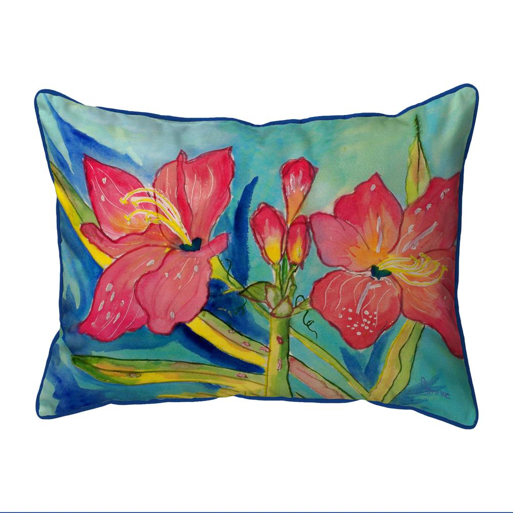 Pink Amaryllis Extra Large Zippered Pillow 20x24. Picture 1