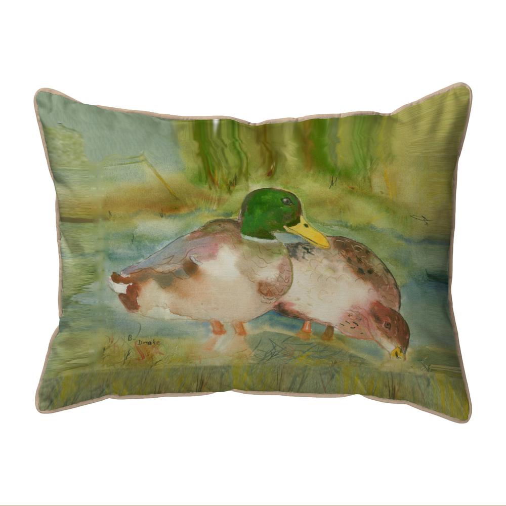 Mallards Right Extra Large Zippered Indoor/Outdoor Pillow 20x24. Picture 1