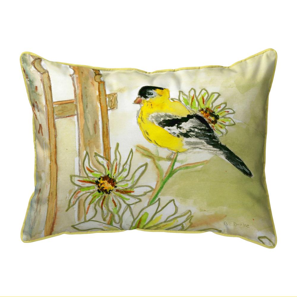 Betsy's Goldfinch Extra Large Zippered Pillow 20x24. Picture 1