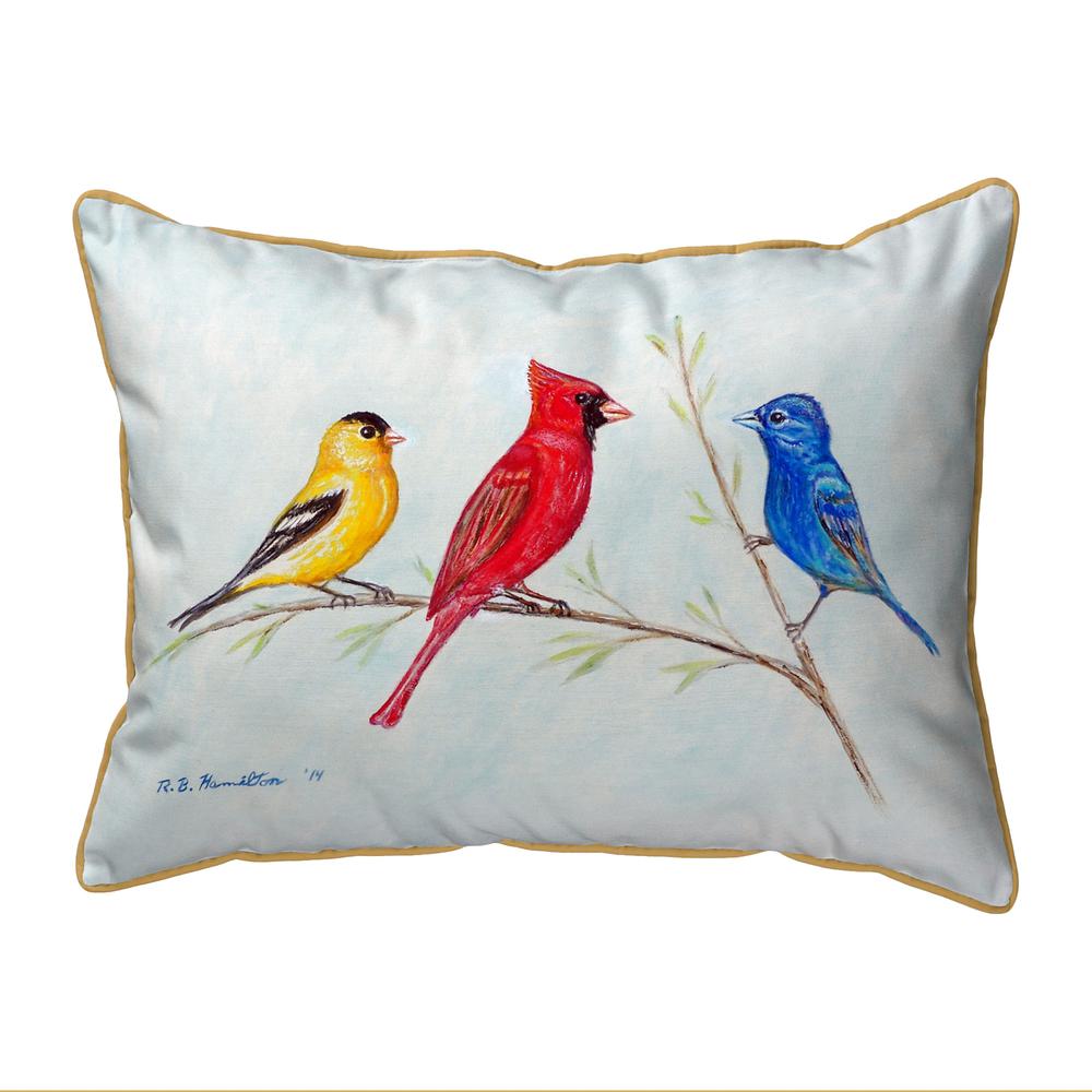 Three Birds Extra Large Zippered Pillow 20x24. Picture 1