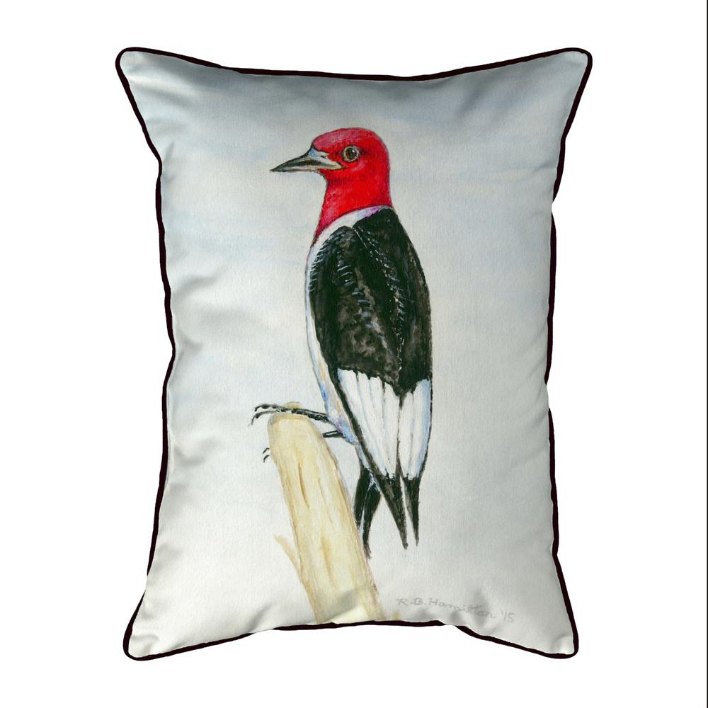 Redheaded Woodpecker Extra Large Zippered Pillow 20x24. Picture 1