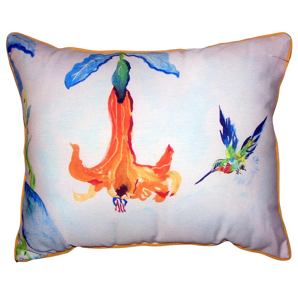 Hummingbird & Trumpet Vine Extra Large Pillow 20x24. Picture 1