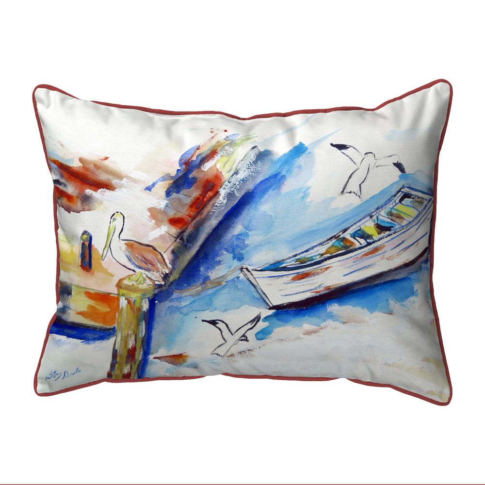 Rowboat & Birds Extra Large Pillow 20x24. Picture 1