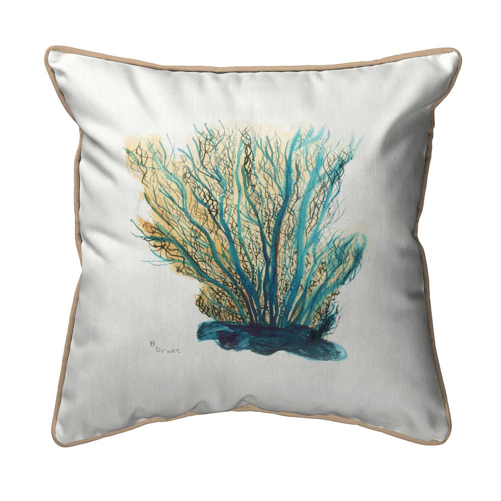 Blue Coral Extra Large Zippered Pillow 22x22. Picture 1