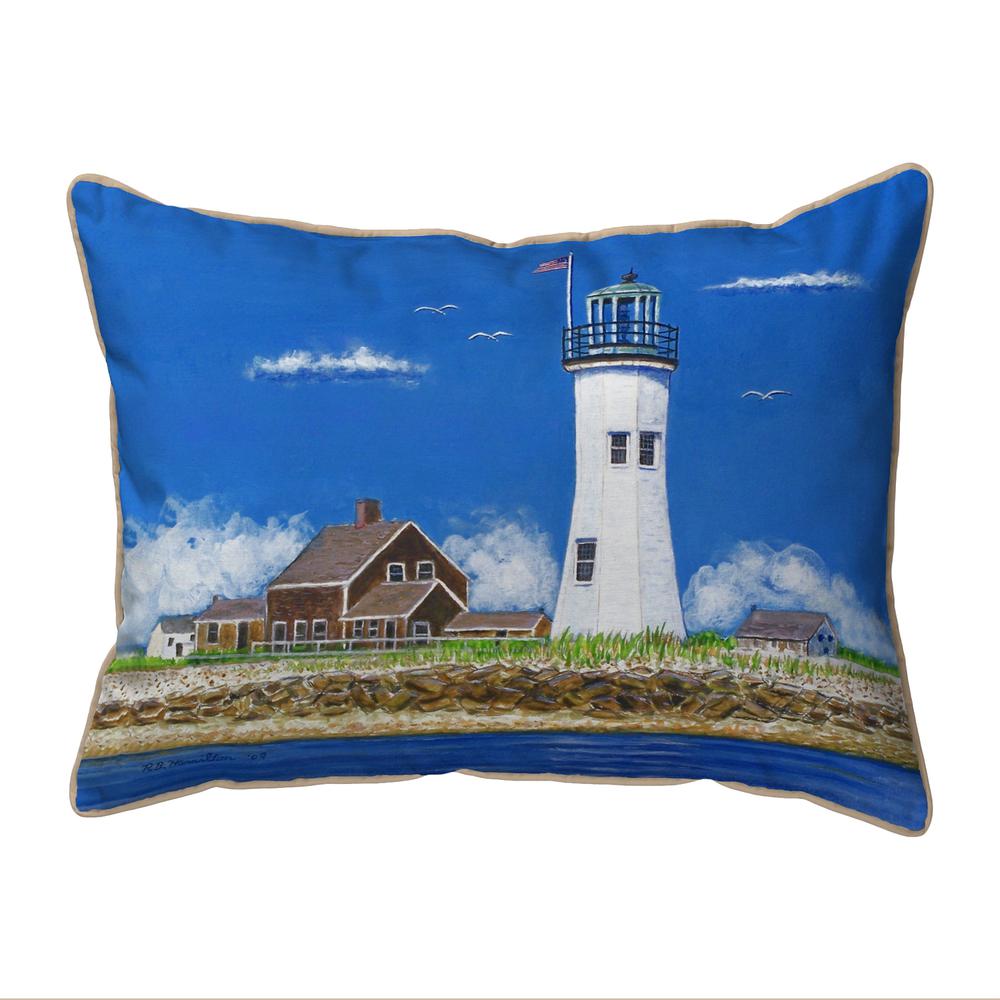Scituate MA Lighthouse Extra Large Zippered Pillow 20x24. Picture 1