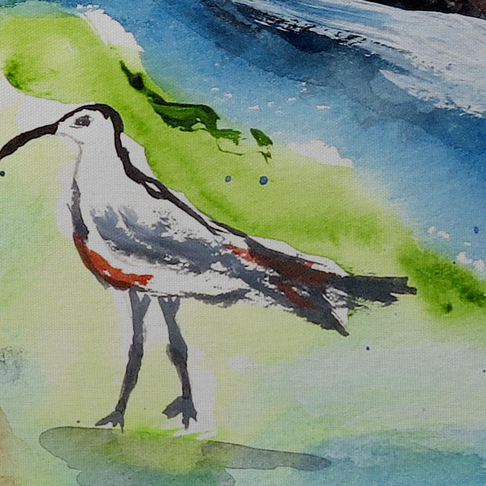 Sandpipers & Heron  Indoor/Outdoor Extra Large Pillow 20x24. Picture 3