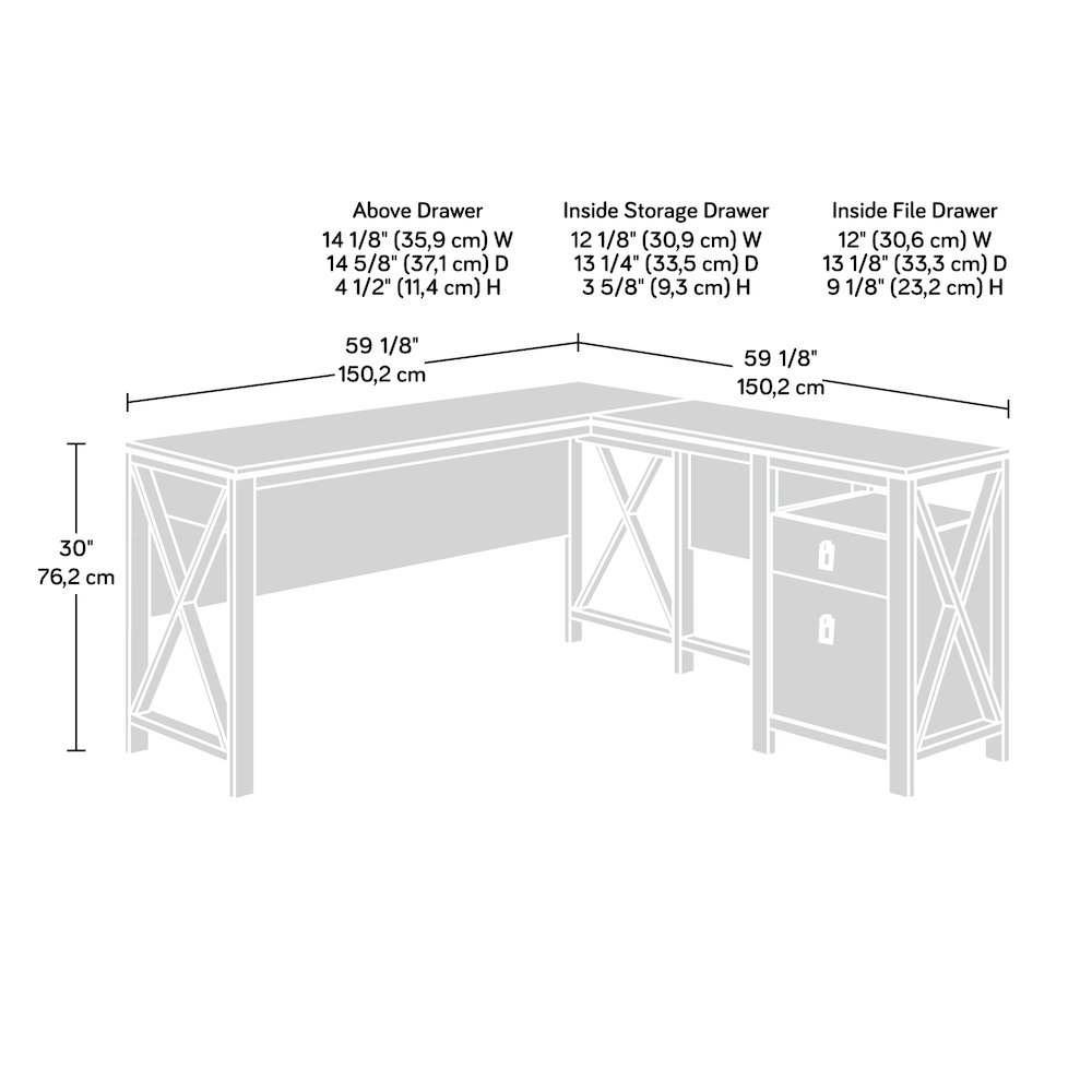 Newberry Lane L-Shaped Desk with Drawers in Khaki Pine. Picture 12