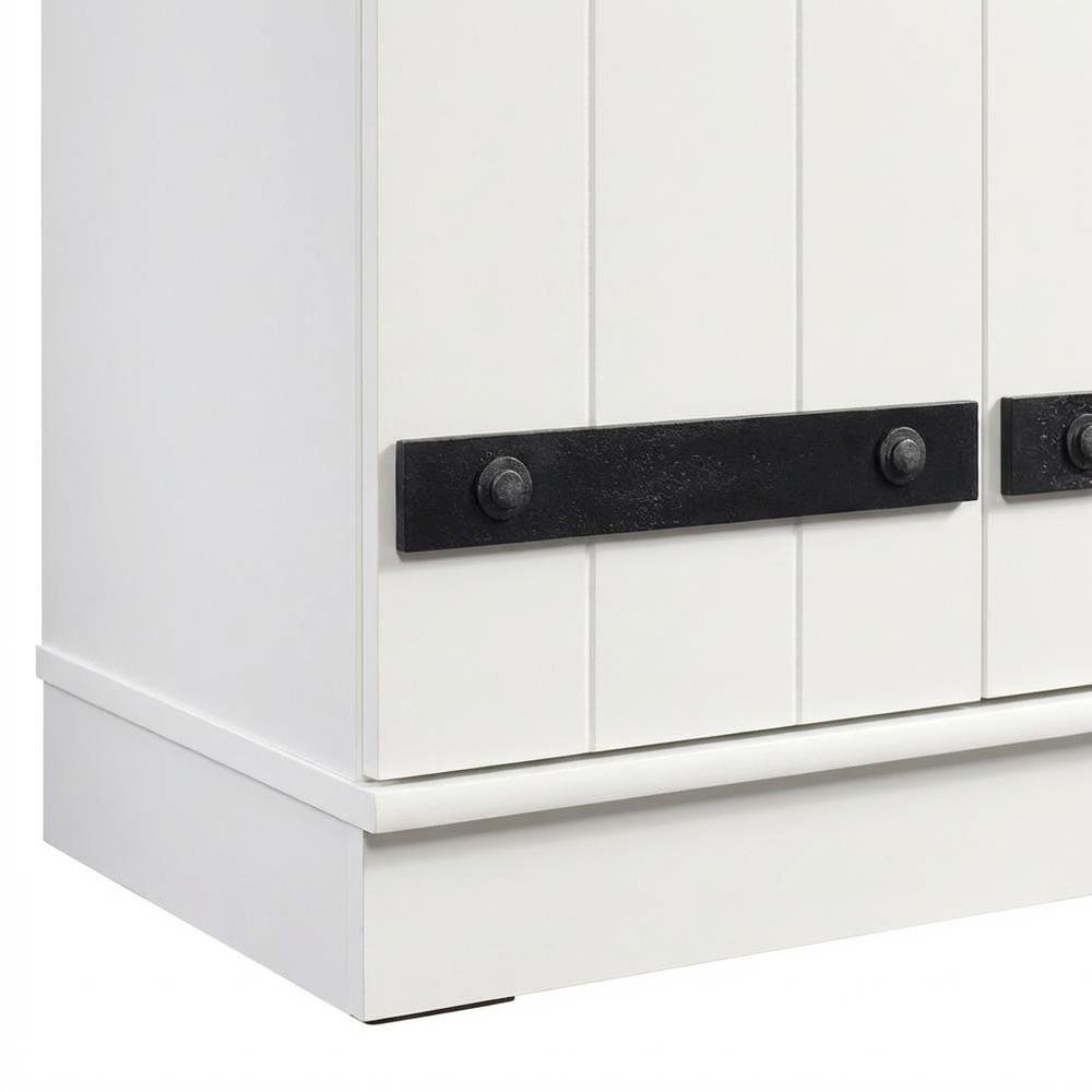 White Storage Cabinet With Soft Finish For Versatile Organization. Picture 6