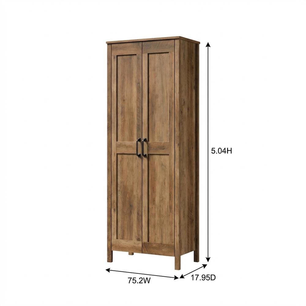 Rustic Pine Finish Storage Cabinet With Country Style And Sturdy Construction. Picture 7