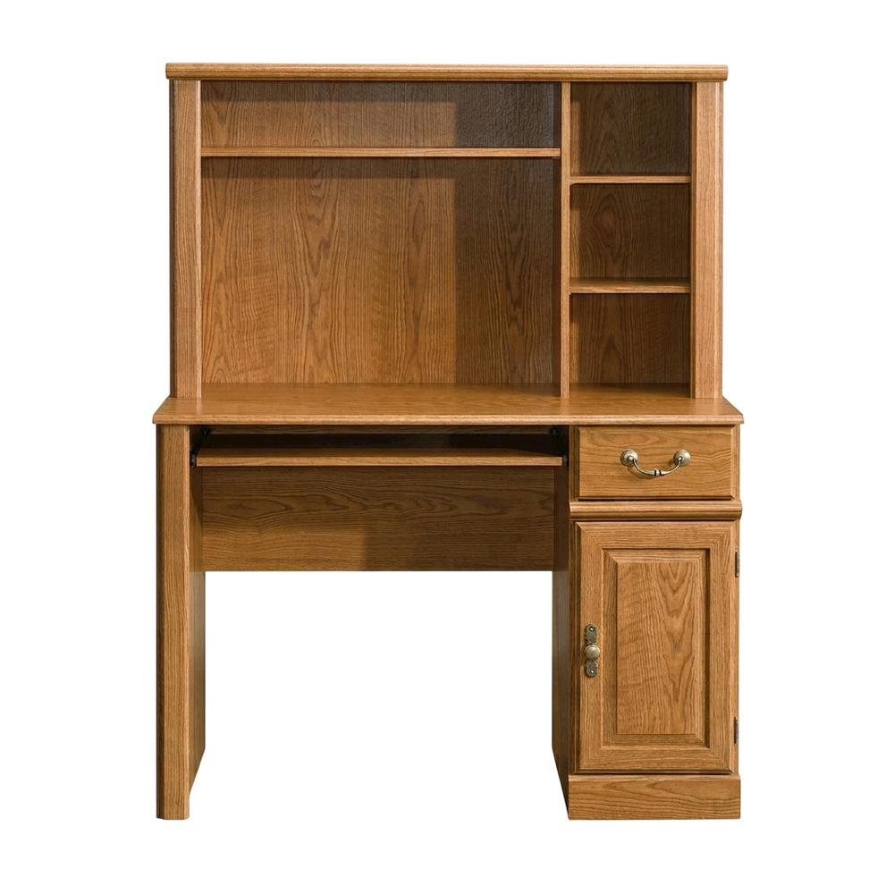Traditional Brown Desk with Hutch, Rectangle Style, Sturdy Wood Finish. Picture 4