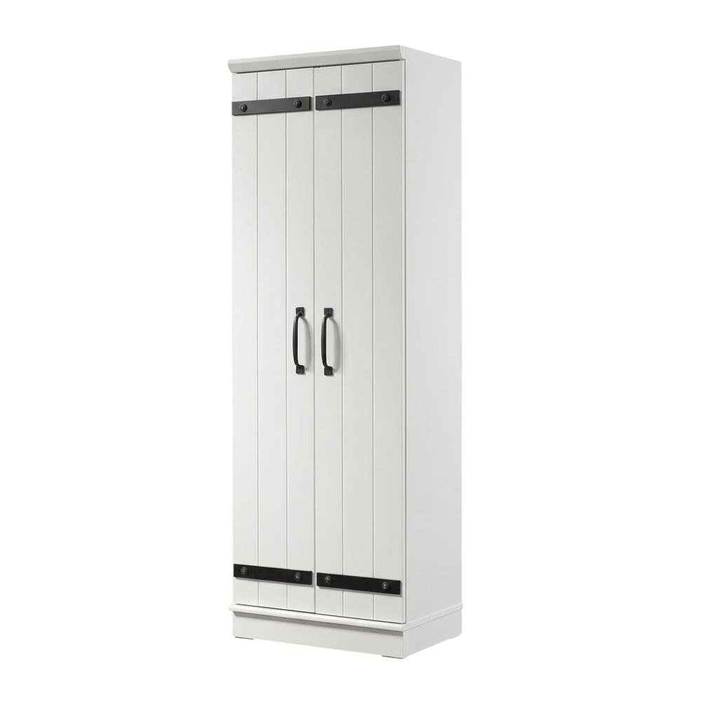 White Storage Cabinet With Soft Finish For Versatile Organization. Picture 1