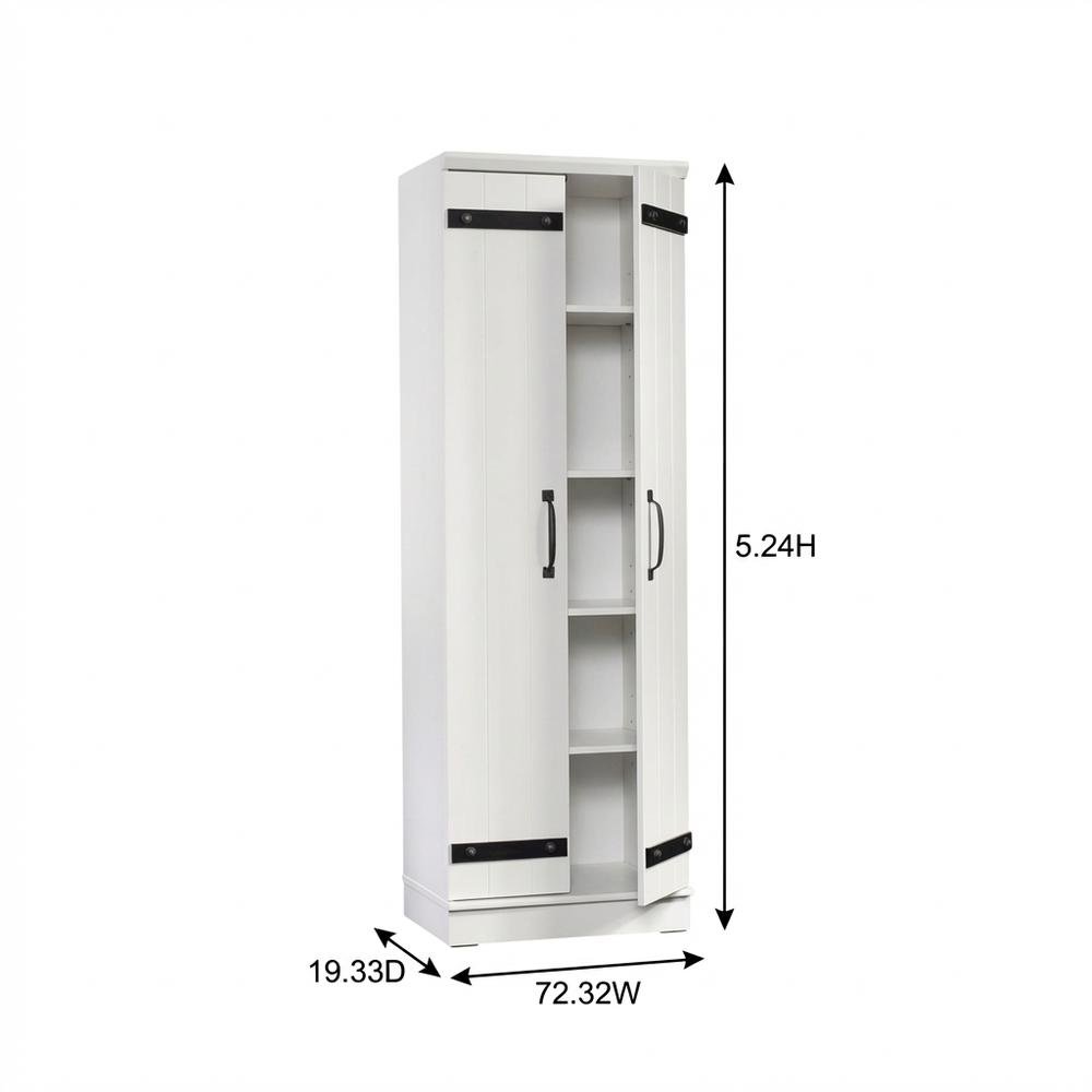 White Storage Cabinet With Soft Finish For Versatile Organization. Picture 7