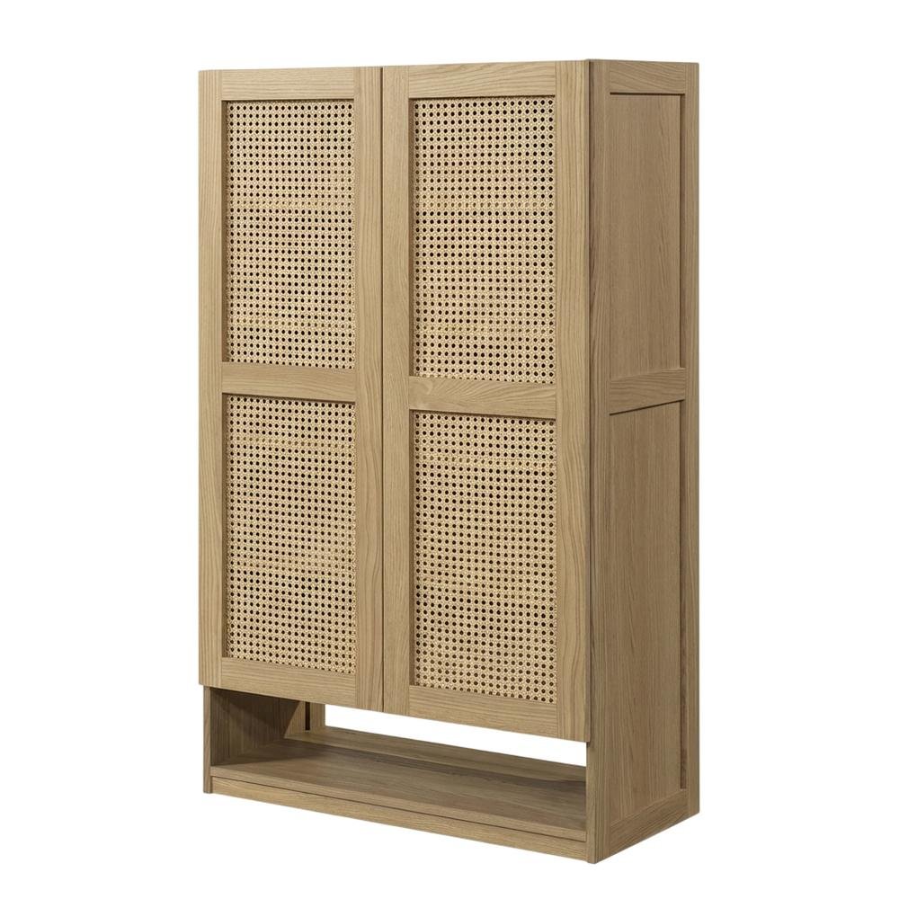 Bohemian Coastal Cottage Storage Cabinet In Ash Finish With Spacious Design. Picture 1