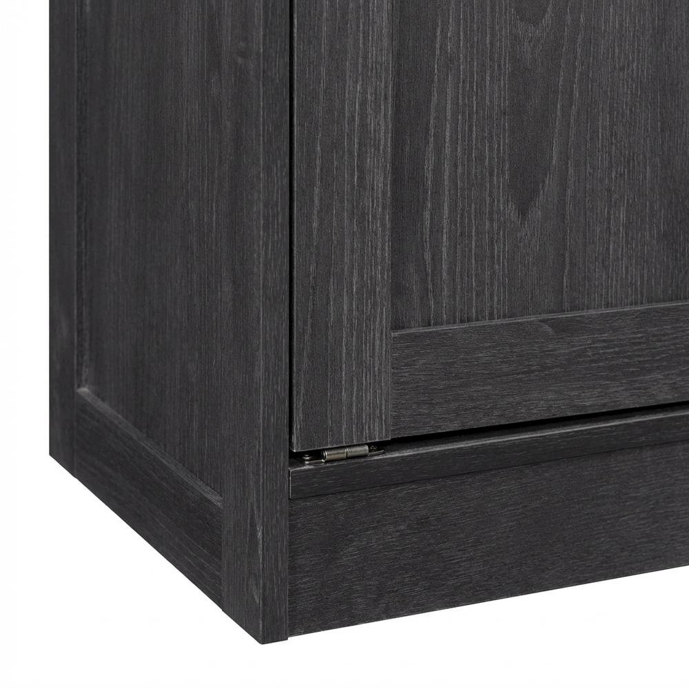Black Oak Finish Storage Cabinet With Transitional Style, Rectangular Design. Picture 6