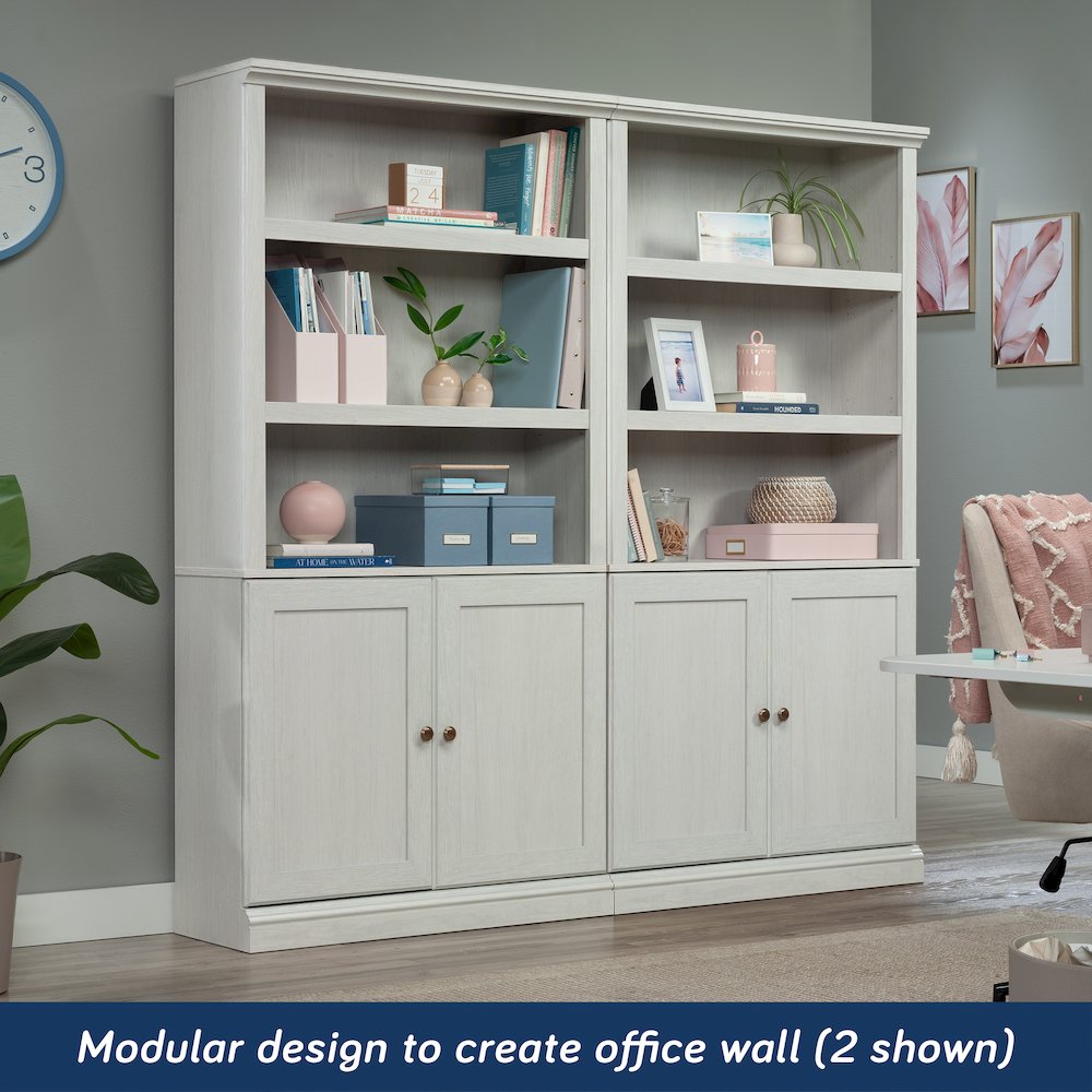5-Shelf/Book Shelf 2-Door Bookcase, Glacier Oak Finish. Picture 4