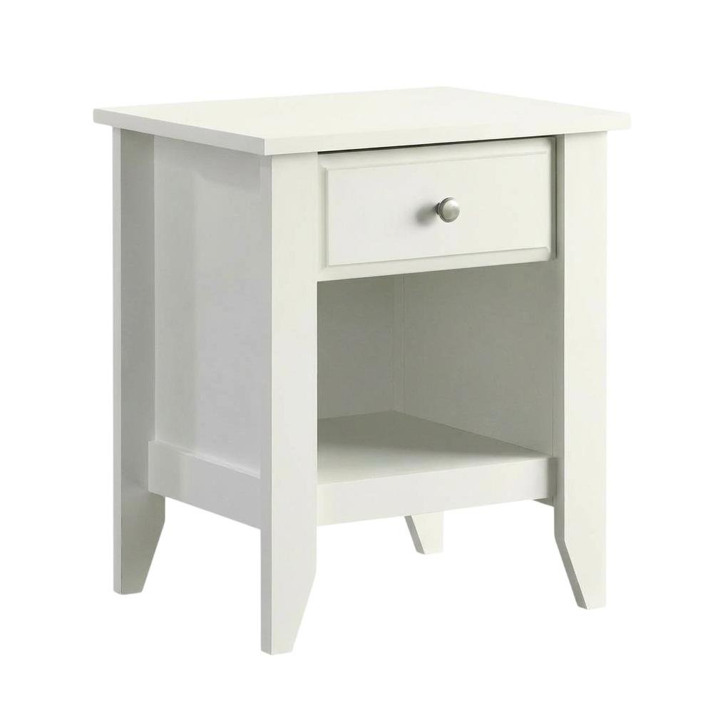 Soft White Night Stand with Coastal Cottage and Transitional Style. Picture 1